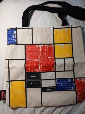 Clever "Mondrian" Motif of Books, Strand Books tote
